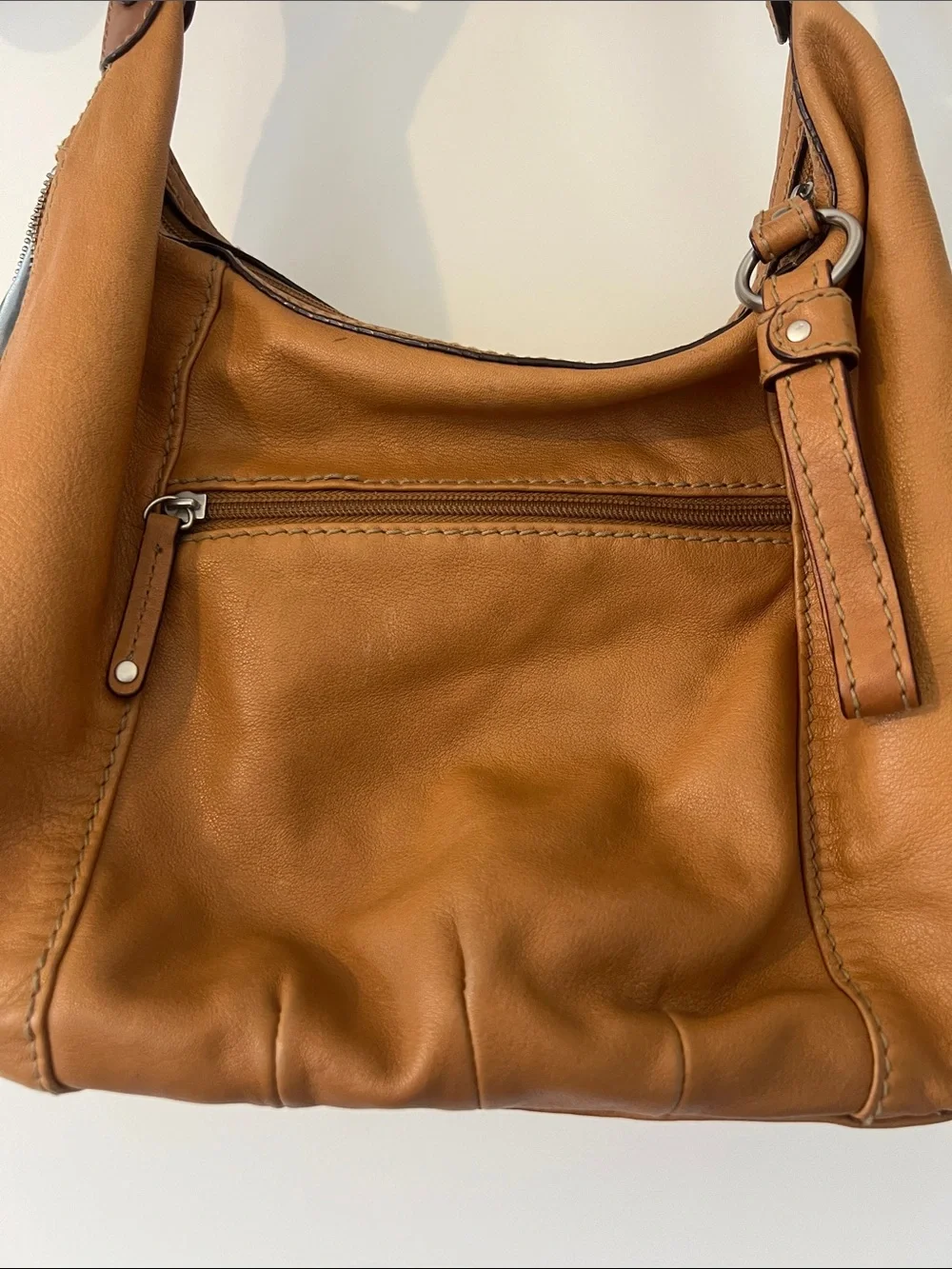 Tiganello Cognac Leather Shoulder Bag - Classic Hobo Style. Gorgeous!